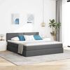 vidaXL Opbergbed met LED met matras Donkergrijs 160 x 200 cm Stof