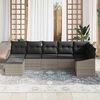 vidaXL Tuin Sofa Set met kussen 7 pcs Lichtgrijs poly rattan