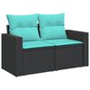 vidaXL 11-delige Loungeset met kussens poly rattan zwart