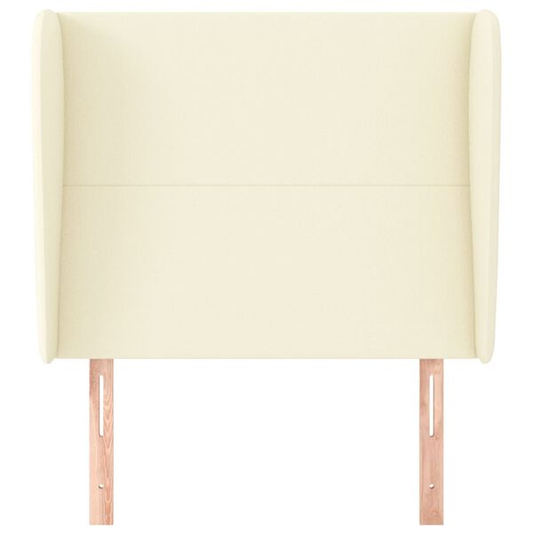 vidaXL Hoofdbord met randen 103x23x118/128 cm kunstleer cr&egrave;mekleurig