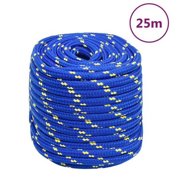 vidaXL Boottouw 16 mm 25 m polypropeen blauw