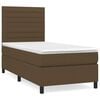 vidaXL Boxspring met matras stof donkerbruin 90x190 cm
