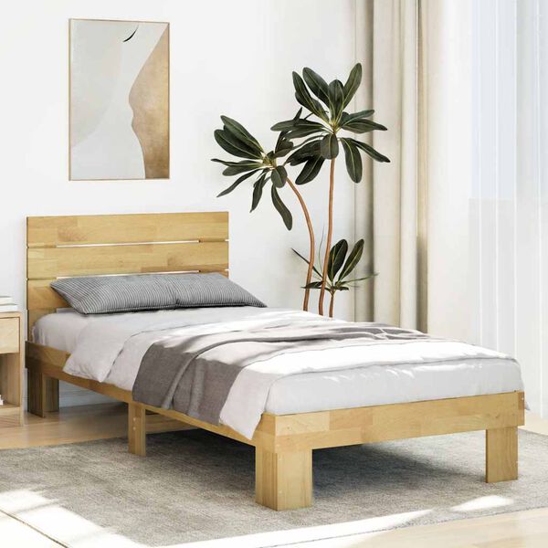 vidaXL Bedframe hoofdeinde zonder matras 90x200 cm massief hout eiken