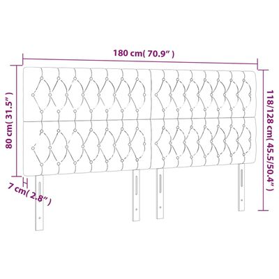 vidaXL Hoofdborden 4 st 90x7x78/88 cm fluweel zwart