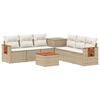 vidaXL Bankstel 8 st Beige en Cr&egrave;me Wit Poly Rattan en Staal