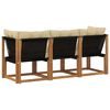 vidaXL Outdoor Midden- en Hoeksalon met kussen 3 Stuk Naturel