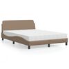 vidaXL Bed met matras "Dover" kunstleer cappuccinokleurig 120x200 cm