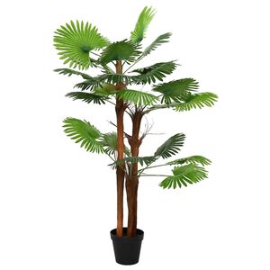 vidaXL Kunstmatige Fan Palmboom Groen 75 x 25 x 180 cm Stof en Bamboe