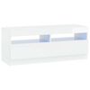 vidaXL LED tv-meubel Hoogglans Wit Bewerkt hout