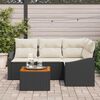 vidaXL Tuinbankenset met opslag 5 pcs Zwart en Cr&egrave;me poly rattan