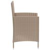 vidaXL 3-delige Tuinset met kussens poly rattan beige