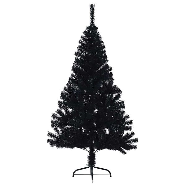 vidaXL Kunstmatig Voorverlicht Kerstboom met 150 LED Zwart 150 cm PVC