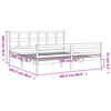 vidaXL Bedframe met hoofdbord massief hout grijs 200x200 cm