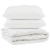 vidaXL Dekbed met kussen 3 pcs Wit Microvezel