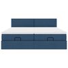vidaXL Ottoman bed met matrassen 160x200cm stof blauw