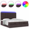 vidaXL Ottoman bed met matrassen en LED's 180x200cm stof donkerbruin
