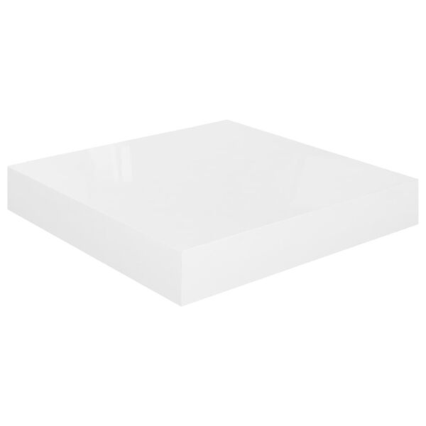 vidaXL Wandschappen zwevend 2 st 23x23,5x3,8 cm MDF hoogglans wit