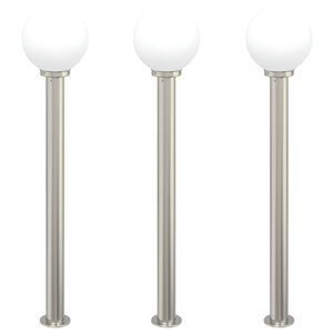 vidaXL Bolderverlichting 3 stuks 120 cm RVS IP44