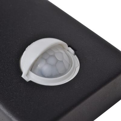 Wandlamp met sensor LED cilindervormig RVS zwart