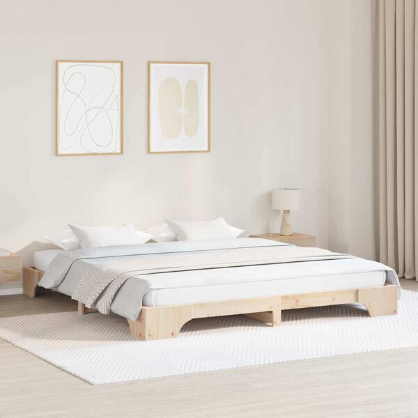 vidaXL Bedframe Naturel 180 x 200 cm Massief grenenhout
