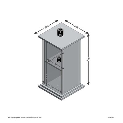 FMD Accenttafel met deur 57,4 cm materakleurig