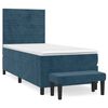 vidaXL Boxspring met matras fluweel donkerblauw 100x200 cm