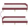 vidaXL Hoekbedframe met Matras met matras 2 pcs Grijs Stof