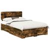 vidaXL Bedframe met lade Gerookt eiken 120 x 190 cm Bewerkt hout