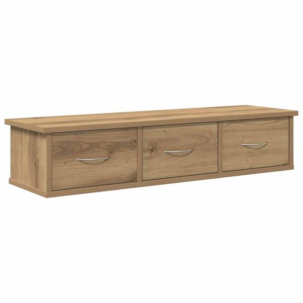 vidaXL Wandkast 88x26x18,5 cm bewerkt hout artisanaal eikenkleur
