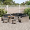 vidaXL Tuinbankenset 12 pcs Grijs poly rattan