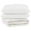 vidaXL Dekbed met kussen 3 pcs Wit Microvezel