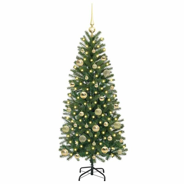 vidaXL Kunstkerstboom met 150 LED met standaard Groen 150 cm PE en PVC