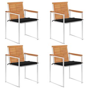 vidaXL Tuinstoelen 4 st met kussens massief acaciahout