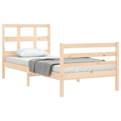 vidaXL Bedframe met hoofdbord massief hout