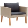 vidaXL 3-delige Loungeset met kussens poly rattan beige