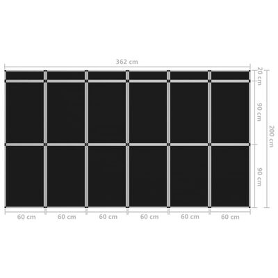 vidaXL Promotiewand met 18 panelen inklapbaar 362x200 cm zwart
