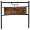vidaXL Vervangend hoofdbord 107 cm bewerkt hout en staal gerookt eikenkleurig