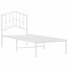 vidaXL Bedframe met hoofdbord zonder matras metaal wit 75x190 cm