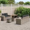 vidaXL Tuin Sofa Set met kussen met opslag 8 pcs Grijs Poly Rattan