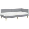 vidaXL Hoekbedframe met Matras Anders 2 pcs Lichtgrijs Stof