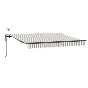 vidaXL Uitschuifbare luifel Lichtgrijs en wit. 450 &times; 350 cm Polyester