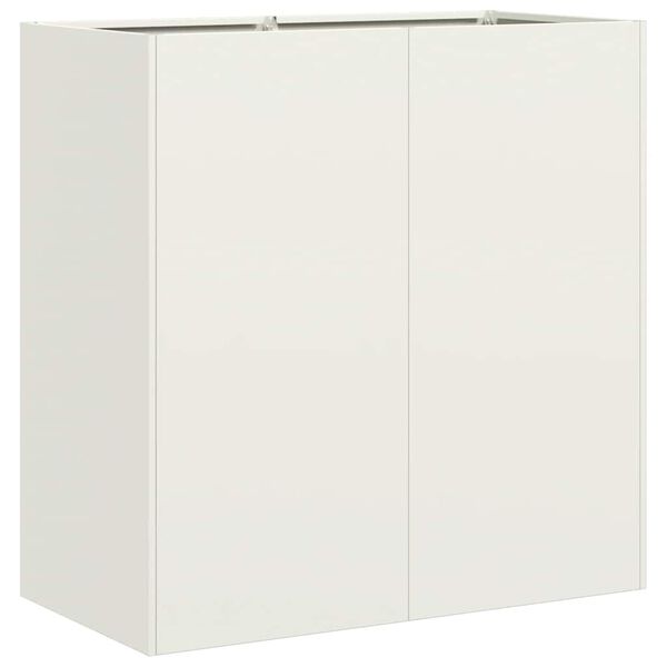 vidaXL Plantenbak 40x40x80 cm koudgewalst staal wit