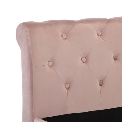 vidaXL Bedframe fluweel roze 160x200 cm