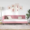 vidaXL Hoekbedframe met hoofdeinde Roze 90 cm x 190 cm Fluweel