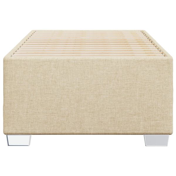 vidaXL Bedframe zonder matras 100x200 cm stof crèmekleurig