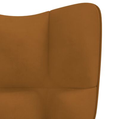 vidaXL Relaxstoel met voetenbank fluweel bruin