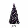 vidaXL Kerstboom met 300 LED met standaard Zwart 180 cm PVC