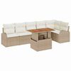 vidaXL Tuin Sofa Set 7 st Beige Poly riet
