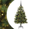 vidaXL Kunstmatige Scharnier Kerstboom met Cones Groen 120 cm