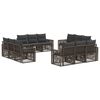 vidaXL Tuinbankenset 12 pcs Grijs en Donkergrijs poly rattan